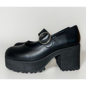 DOLLS KILL CURRENT MOOD Damnation Platform Mary Jane 10 Black Goth Emo Chunky